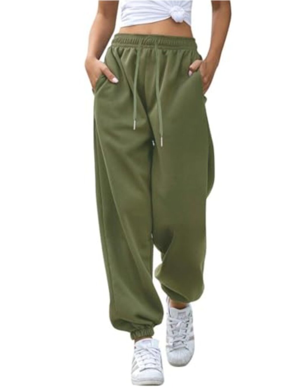 High Waisted Fleece Lined Joggers with Pockets Lounge Workout Pants